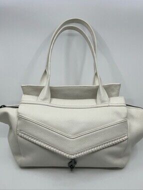 Botkier Trigger Satchel White Pebbled Leather Tote Bag